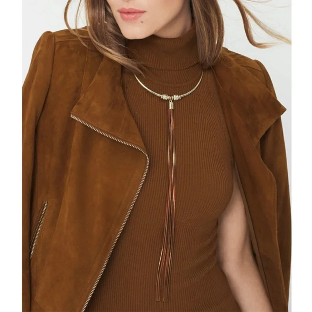WHBM long tassel collar necklace statement style new.